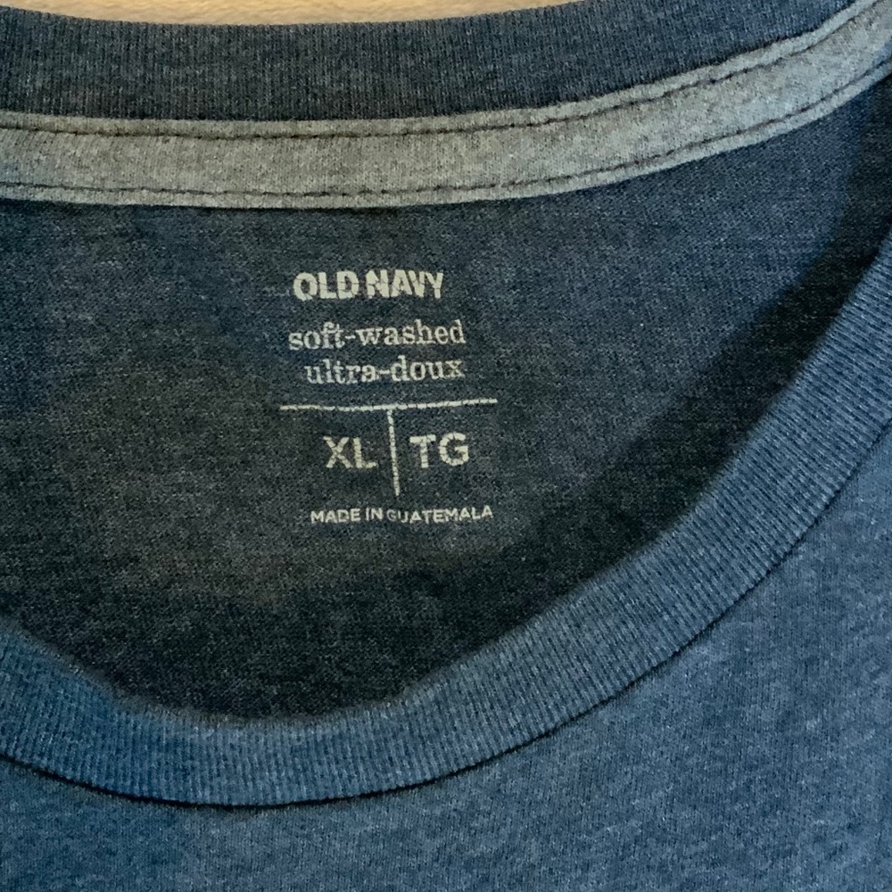 Old Navy Blue USA XL Ski Short Sleeve T Olympics Alpine Pickleball Sporty Gym - Picture 3 of 6